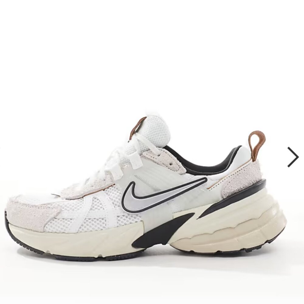 Nike V2K Run sneakers in white and silver